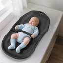 Baby Changing Pad, Soft & Wipe-Clean Changing Pad with Strap, EVA Waterproof Changing Table Pads for Dresser Top, Non-Slip Bottom, Lightweight, 3016 (Black)