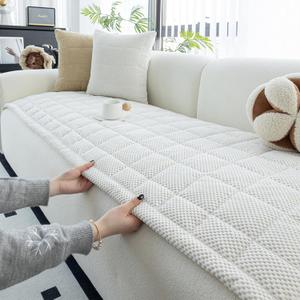 Sofa Cover Fuzzy,Couch Cover for Pet,Couch Covers for Dogs Washable,Waterproof Washable Sofa Cover,Non Slip Couch Cover (White, 70x150cm/27.56x59.06in)