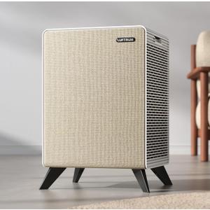 Air Purifiers for Home Large Room Up to 2250 ft - Remove 99% of Smoke Allergies Pet Dander Odor - Dual 3-Stage Filter of Washable Filter and with AQI, Auto Mode, Sleep Mode, Beige, Large