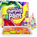 Dan&Darci Marbling Paint Art Kit for Kids - Arts & Crafts Gifts for Girls & Boys Ages 6-12 Years Old - Craft Kits Set - Gift Ideas Activities Toys Age 6 7 8 9 10 Year Olds - Marble Painting Sets