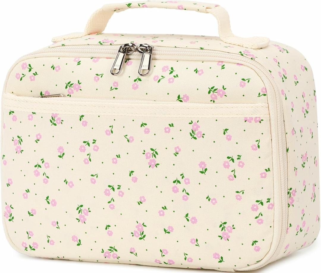 CAMTOP Lunch Box Kids Insulated Lunch Bag Small Cooler Thermal Meal Thermal lunchbox for Girls Boys School Picnics (Leaf & Flower)