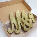 Mr Mrs Sign for Wedding Table, Mr and Mrs Wooden Letters, Large Mr. & Mrs. Party Decoration Items, Head Table Wedding Sign for Anniversary Party Valentine's Day Vintage Decor-Golden