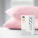 Mayfair Linen 100% Cotton King Size Pillow Cases Set of 2-500 Thread Count Pillow Cases King Size Set of 2 (Blush), Luxuriously Soft Hotel Quality Sateen Weave Pillowcases, Crisp & Cool