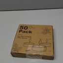 Soy Wax Tea Candles 50 Pack - 4 Hour Long Burning Tea Lights Votive Candles, 100% Natural, Paraffin-Free, Unscented Tealights for Christmas Party, Valentines, Home, Wedding, Emergency