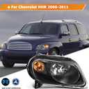 Headlight Assembly for Chevrolet HHR 2006-2011 Black Housing Amber Reflector Clear Lens Driver and Passenger Side Headlamp
