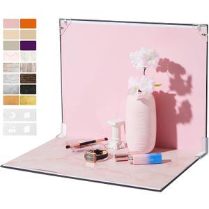 Product Photography Backdrops, 16x11.5 Inch Photo Backdrop Board Kit, 8Pcs 16 Patterns with 2Pcs Photo Shadow Maker for Makeup Product Shooting, Food Jewelry Cosmetics Photography