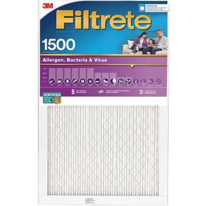 Filtrete 2001-4-HR 16x25 x 1 in. Ultra Allergen Pleated Furnace Air Filter, Purple, MPR 1500, 3 Months - Quantity 4