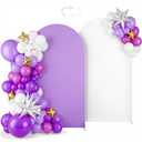 Babenest 7.2FT Arch Backdrop Cover (One Piece Double Color), Purple and White Spandex Fitted Backdrop for Photography, Round Top Chiara for Party Ceremony Birthday Baby Shower Anniversary Decoration