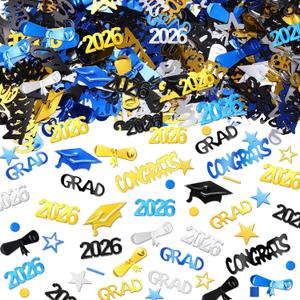 2 x Sumind 3000 Pieces 2026 Graduation Confetti Class of 2026 Graduation Party Decorations Diploma Confetti Decorations for Grad Anniversary Party(gold, Silver, Black, Blue, 2026 Style), one size