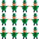 12Pcs St Patrick's Day Mini Leprechaun Toys,Squeeze Porcupine Toys Stress Relief Fidget Toy for Kids Boys St Patrick's Day Party Favor,Home Decor(Old Men)