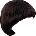 OYSRONG Women Men's Short Black Full Bang Hairstyle Straight Wig, Cosplay Heat Resistant Fibre Wig