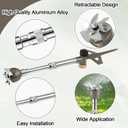 2 Pcs Garden Lawn Sprinkler for Yard, Above Ground Tall Metal Water Sprinkler System Brass Impact with Heavy Duty Spike Base for Large Area(Silver)