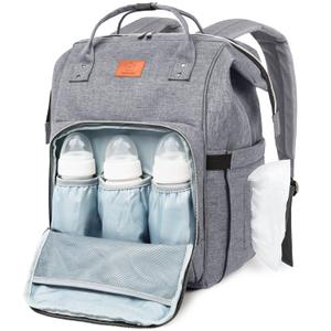 KeaBabies Baby Diaper Bag Backpack - Large Baby Bag for Boys, Girls, Waterproof Multi Function Travel Diaper Backpack with Changing Pad, Durable Travel Essentials for Moms and Dads (Classic Gray)