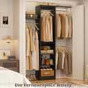 Besiost 48" Closet Organizer System, 4FT Closet System for Small Closets with 4 Hanging Rods & 3 Shelves, 80"H Small Closet Organizers and Storage for Bedrooms, Cloakrooms, Black