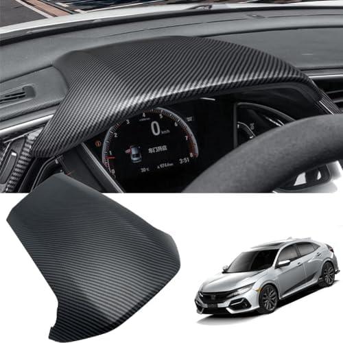 ATAIRSOFT Center Console Dashboard Cover 1 PCS ABS Plastic Car Interior Accessories Dash Cover Compatible for Honda Civic 10th Gen 2016 2017 2018 2019 2020 2021 (Carbon Fiber Style)