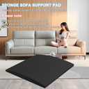 Couch Cushions Supports for Sagging Cushions, 20"X 20" Sofa Furniture Seat Cushion Under Sag Repair, Curved 45 D High Density Foam Replacement for Sectional Loveseat Chair (Black 2 Pack)
