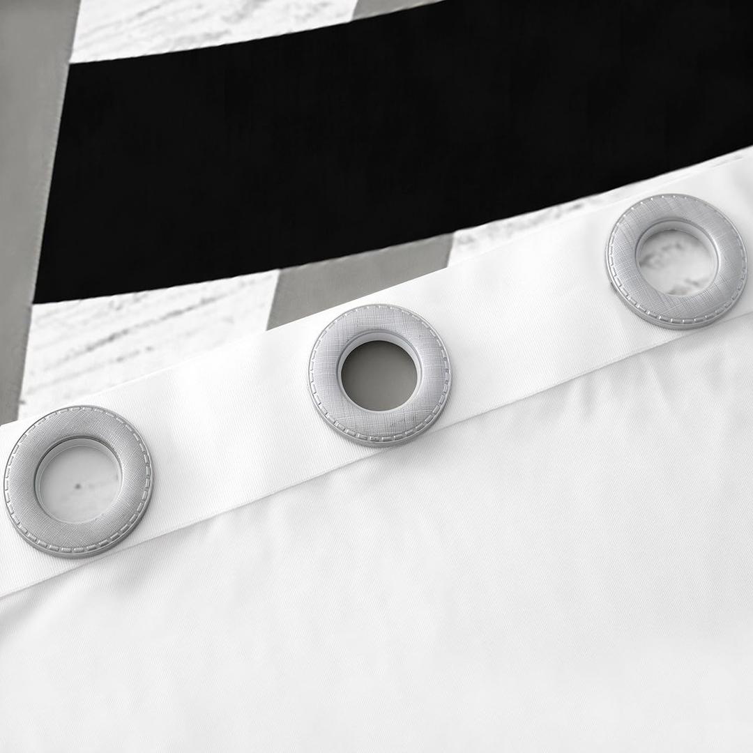 Curtains, black and white color, 2 piece, 60x42 inch