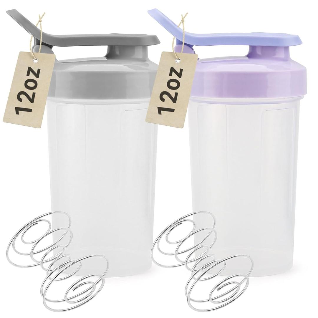 Protein Shaker Cup 12 oz - Food-Grade Shaker Cups for Protein Shakes 12 oz - Small Shaker Cups for Protein Shakes, Leakproof Lid Protein Cups Shaker for Gym-goers & Travelers