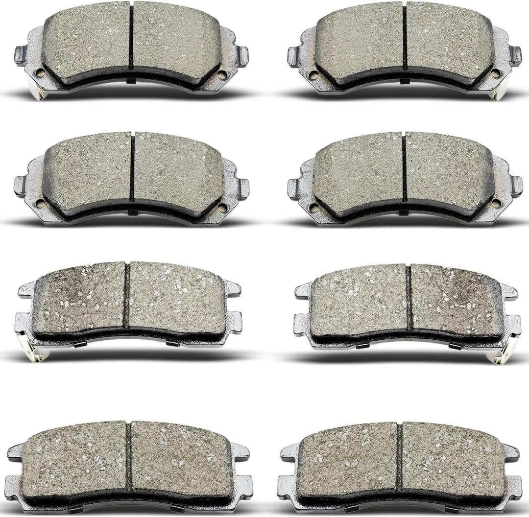 8PCS Front Rear Ceramic Brake Pads Replacement Kit Fits 2001-2005 For Pontiac Aztek,2002-2007 For Rendezvous,2002-2004 For Pontiac Montana/Oldsmobile Silhouette/Chevrolet Venture(D698 D844)