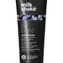 milk_shake icy blond conditioner | award winning toning conditioner with black pigment to neutralize yellow and brass in platinum blonde hair | hydrates and brightens cool tones