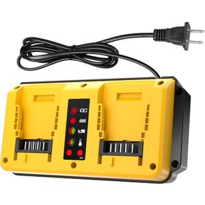 20V Max Battery Charger Replacement for Dewalt Battery Charger, Dual Charging Station Compatible for DeWalt 14.4V/20V Lithium-Ion Batteries DCB206 DCB204 DCB208 DCB200 DCB201 DCB140 DCB141