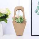 Enorteen 30 Pcs Kraft Paper Flower Wrapping Paper Gift Bags with Handle - Bouquet Gift Bags for Thanksgiving, Birthday, Wedding & Party Favors