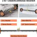 Undercarriage Pressure Washer Attachment, Upgrade 30 Inch Power Washer Water Broom with 9 Nozzles, Dual-Function Underbody Car Wash Surface Cleaner with 3 Pieces Extension Wand- 4000PSI
