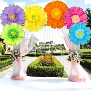 Giegxin 6 Pcs 40" 31.5" 24" Colorful Giant Paper Flowers Decorations for Wall Extra Large Christmas Tissue Paper Flowers Crepe Floral Decoration for Mexican Xmas Fiesta Wedding Birthday Decor