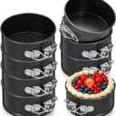 8Pcs Springform Pans Nonstick, 4.7 Inch Stainless Steel Springform Cake Pan with Removable Bottom Round Mini Cheesecake Mold for Cakes, Cheesecakes, Pizzas and Quiches