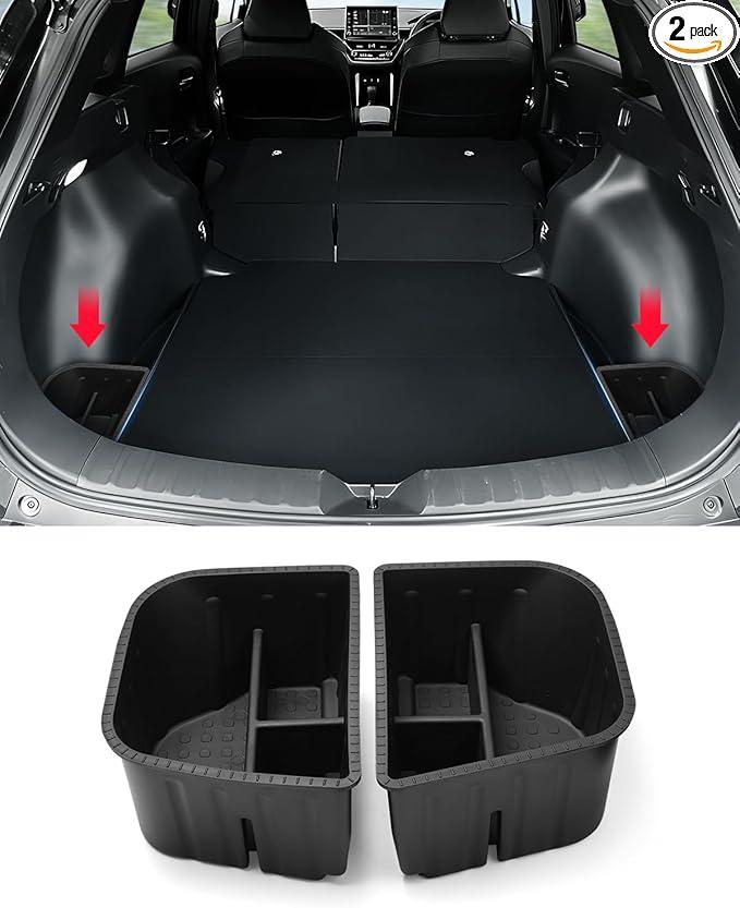 Karltys Trunk Organizer for SUV, 2 Pcs Car Trunk Organizer Waterproof Trunk Storage Bin Boxes, Rear Trunk Organizer Side Pockets for Toyota Corolla Cross Accessories 20222025 2026(Not for Hybrid)