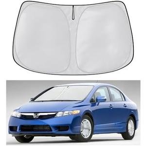 Windshield Sun Shade for Honda Civic 2006 2007 2008 2009 2010 2011, Front Window Shade Sun Visor Protector Honda Civic Accessories Foldable Sunshade Blocks UV Rays Keeps Your Car Cooler