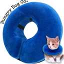 Hungry Dog Co.- Premium Inflatable Dog Collar for Dogs and Cats - Helps in Pet Recovery - Comfortable and Safe for Your Pet Soft E-Collar Blue,  (Large Up to 5 Neck)