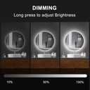 20" Round Backlit Bathroom Mirror with Lights, Circle LED Smart Mirror for Bathroom, Stepless Dimmable, 3-Color Dimming, Wall Mounted Vanity Mirror with Memory Function, IP54, Touch Button