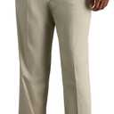 Haggar Men's Premium No Iron Khaki Classic Fit Expandable Waist Flat Front Pant Reg. and Big & Tall Sizes (40W x 29L)