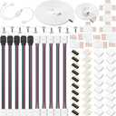 5050 4 Pin RGB 10mm LED Strip Connector Kit RGB Extension Cable, LED Strip Jumper, 2 Way RGB Splitter Cable, L Connectors, T Connector, Gapless Connectors, 4 Pin Male Connector, LED Strip Clips