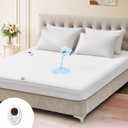 Bwarm Waterproof Heated Mattress Pad, ETL Certified Bed Warmer with Memory Function with 9 Heat Settings, 1-12 Hours Auto Off Deep Pocket, Machine Washable, White Twin XL
