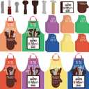 Colarr 24 Sets Father's Day Craft Kit for Kids DIY Make Your Own Apron Craft Kit from Kid to Father for Dad Family Classroom Activities Art Project