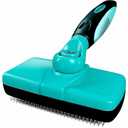 Hertzko Dog Brush for Shedding - Self Cleaning Slicker Brush for Dogs and Cats - Gently Removes Loose Hair, Tangles, and Dirt - Grooming Comb Suitable for Long or Short Coats - Aqua