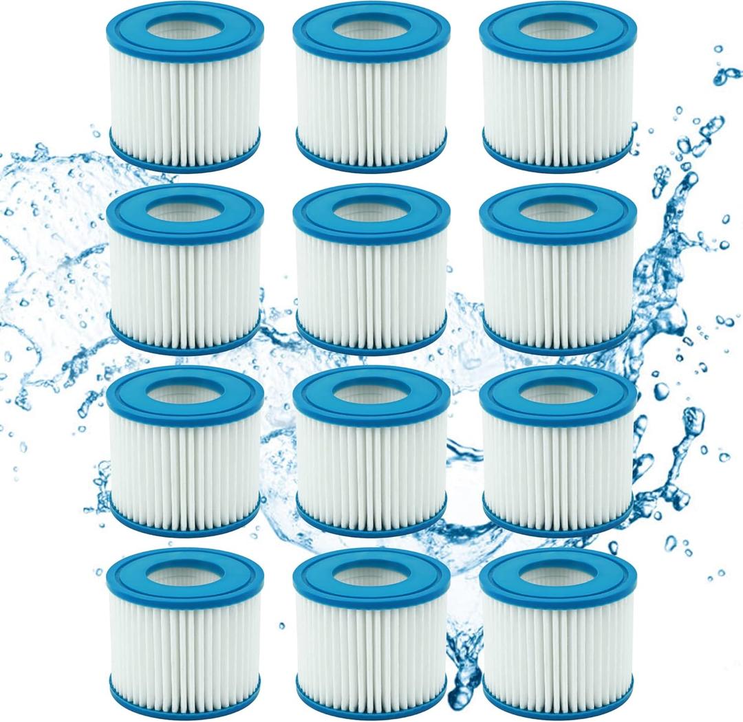 ATXKXE Type VI SPA and Hot Tub Filter Replacement Cartridge for Lay-Z-Sp, Other Inflatable Hot Tub Filter, Coleman SaluSpa 90352E Swimming Pool Filter, 12 Pack