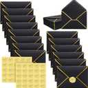 50 Pcs A7 Envelopes 5 x 7 Card Envelopes V Flap Mailer with Gold Border for Office Wedding Invitation Cards Graduation Baby Shower Greeting Cards(Black)