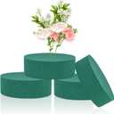 Large Floral Foam Round 6'' SUPKING Flower Foam 4Pcs Florist Foam Blocks Wet Dry Green Foam for Artificial and Fresh Flower Arrangement
