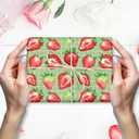 Azurestore 10 Sheets Strawberry Wrapping Paper- 20 x 27in Watercolor Red Green Strawberry Gift Wrap Paper Fruit Craft Paper for Mother's Day Birthday Baby Shower Party DIY Crafts