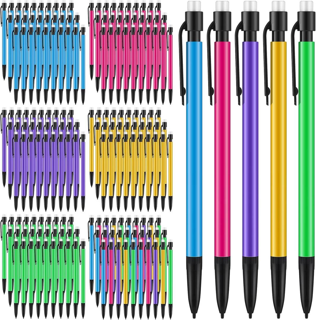 Colarr 300 Pieces Mechanical Pencils 0.7 mm with Eraser Colored Inkless Pencils Cute Mechanical Pencils for Kid School Students Artist Writing Drawing