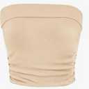Women's Ribbed Knit Basic Y2K Crop Tube Top Sleeveless Strapless Casual Summer Tops.M