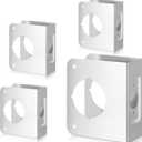 Lock and Door Reinforcement Plate 1-3/4-Inch Thick by 2-3/8-Inch Backset 2-1/8-Inch Bore Doors Reinforce Repair Stainless Steel Home Security Plate Add Security to Your Home(4 Pcs)