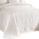 King Charles Modern Farmhouse Floral Matelasse Bedspread, 100% Cotton Breathable Bedding, King/CalKing, Ivory
