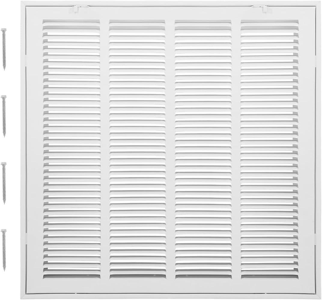 VEVOR Return Air Filter Grille, Fits W20 x H20 Inch Duct Opening, Filter Not Included, Return Air Vent Cover for Wall, Powder-Coated Steel Return Air Grill Detachable Face/Door for 1 inch Filters