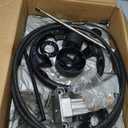 Boats Steering System, 10ft Cable Outboard Steering Kit 3/4"" Standard Tapered Shaft, Boat Steering Control Cable for Yachts, Fishing Boats and Other Watercraft - with Steering Wheel