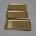 3Pcs 304 Stainless Steel Food Serving Tray, 12.6" Rectangular Serving Platters Multipurpose for Kitchen,Party Organizer Tray for Buffet Brushed Nickel (Gold)