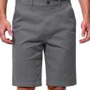Mens Golf Shorts with 4 Pockets Cargo Hiking Work Dress Short Stretch Casual Fishing 10" (Gray)
